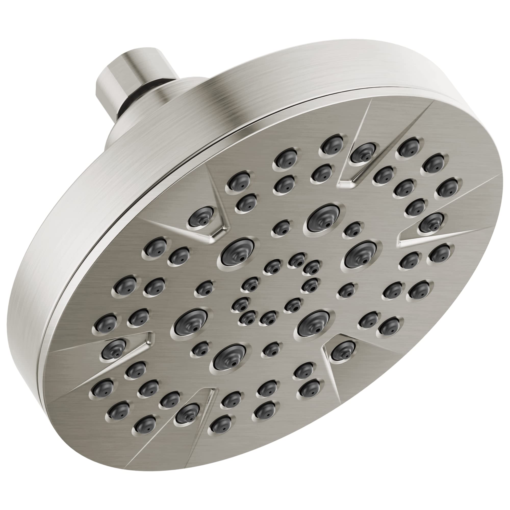 Photo 1 of Delta 6-Setting Brushed Nickel Shower Head with High Pressure Spray, 6 Inch Round Shower Head, Showerheads, 1.75 GPM Flow Rate, Stainless 52535-SS