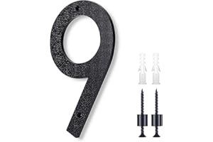 HOIUTER 8 Inch Large House Numbers,Floating House Numbers, Big Modern House Numbers, Garden Door Address Numbers for House, 911 Visibility Signage (9)