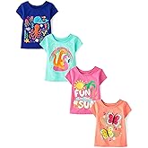 The Children's Place Baby-Girls and Toddler Unicorns,Butterflies,Trends Short Sleeve Graphic T-Shirts,4 Pack