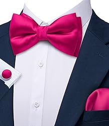 Barry.Wang Hot Pink Bow Ties for Men Pre-tied Bow