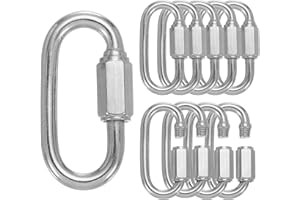 PATIKIL M5 Quick Link Chain Connector, 10 Pcs 3/16" 304 Stainless Steel Locking Quick Chain Repair Links for Towing Swing Out