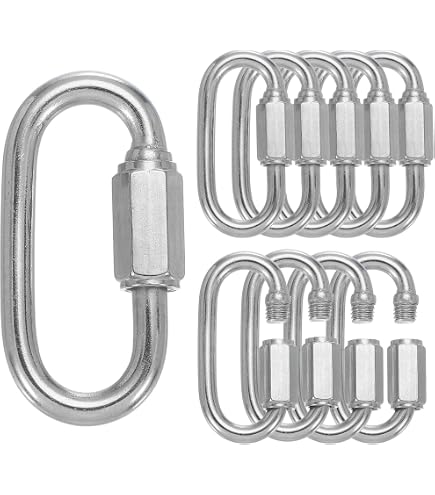 PATIKIL M8 Quick Link Chain Connector 5/16 Inch 304 Stainless Steel 5 Pack 1523 Lbs Capacity For Towing Swing Outdoor
