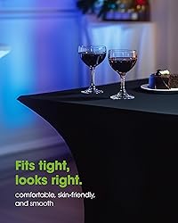 Pureegg Spandex Tablecloth 6ft - 4 Pack, Fitted and