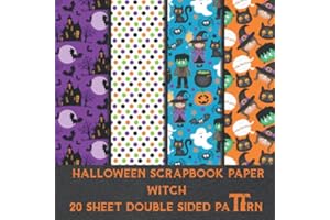 halloween scrapbook paper witch 20 sheet double sided pattern: scrary ephemera paper for scrapbooking - decorative speciality