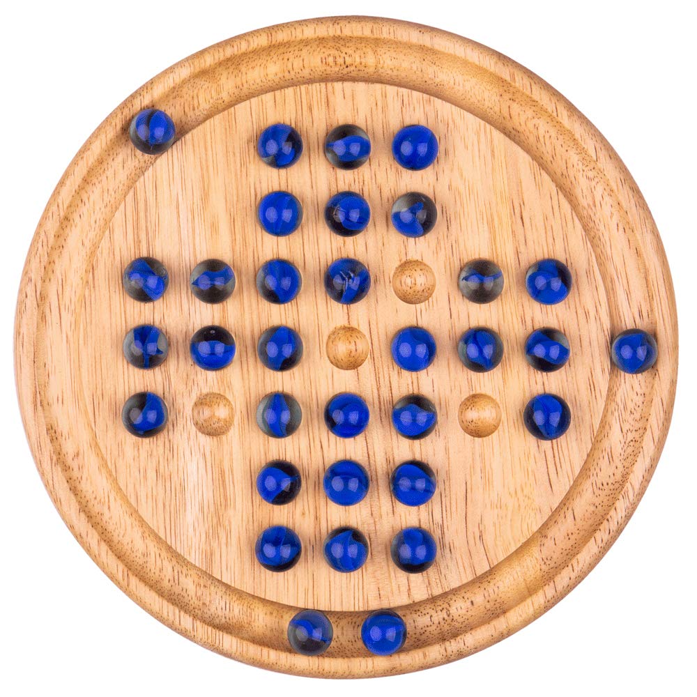 wooden game with marbles