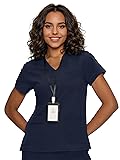 floralhue Scrub Tops for Women, Curved V-Neck Scrub