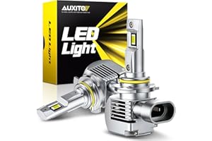 AUXITO 9012/HIR2 LED Bulbs, 50000LM 900% Super Bright, Wireless CANBus Ready Plug & Play, 60000+ Hours Life Service, 6000K Cool White, Pack of 2
