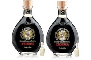 Due Vittorie Oro Gold, Barrel Aged Balsamic Vinegar of Modena IGP With Cork Pourer, All-Natural, Extra Dense Premium Vinegar 