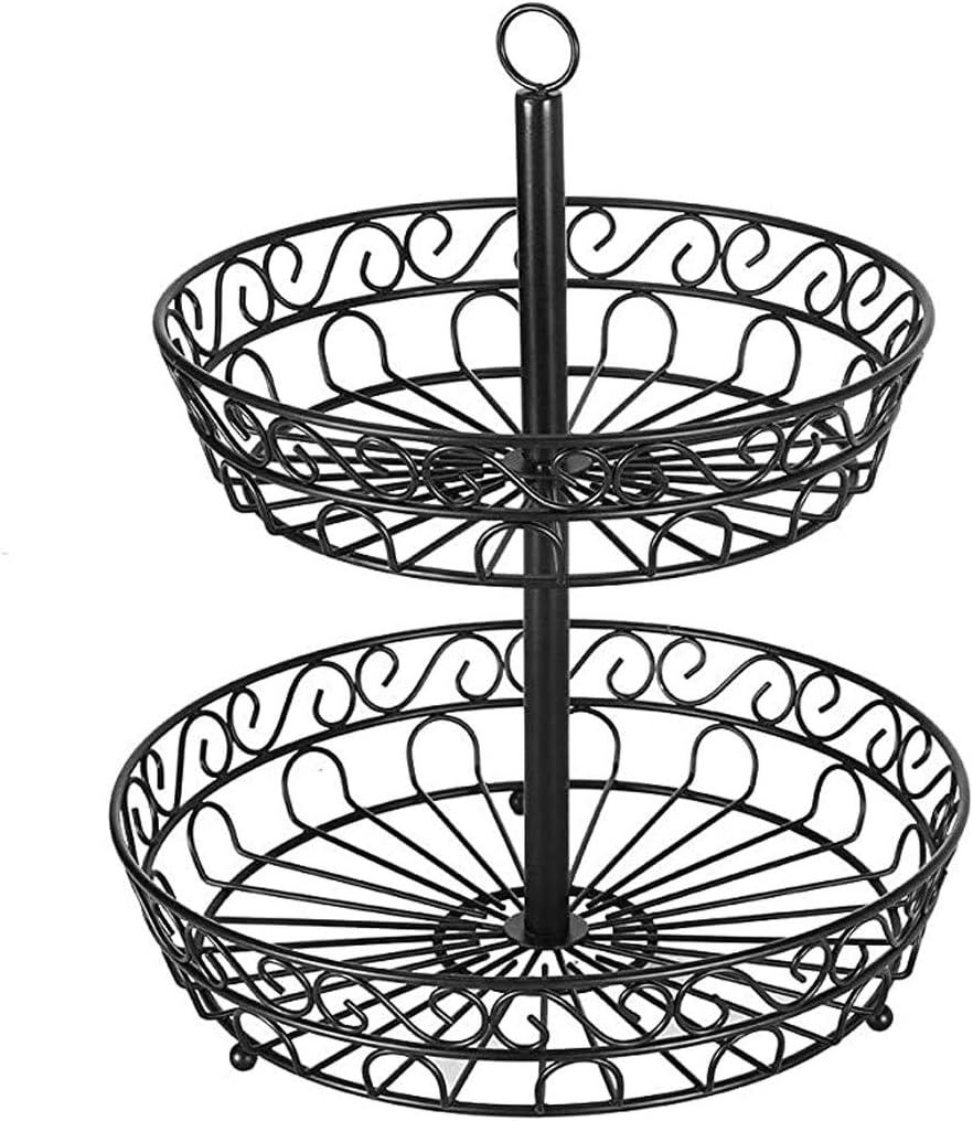 LXXTI Frutero De 2 Pisos, Desmontable Metal Cesta Fruta, para ...