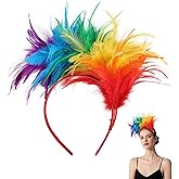 MehelloFeather Feather Headband for Women Feather Fascinator Headband Cocktail Wedding Party