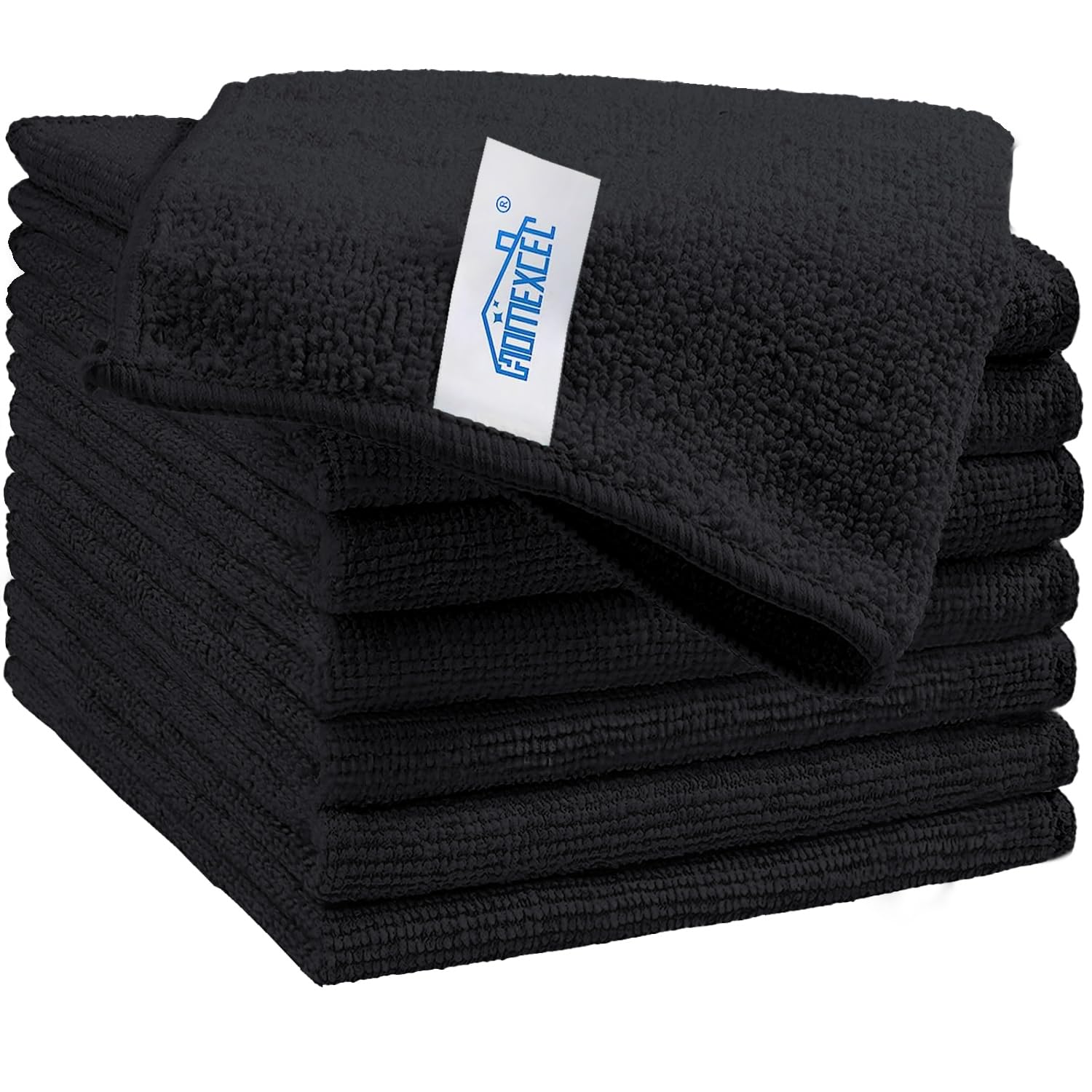 Photo 1 of HOMEXCEL Black Microfiber Cleaning Cloth, 8 Pack Cleaning Towels for Kitchen, Lint Free, Scratch-Free, Highly Absorbent, and Reusable Cleaning Rags for House, Window and Glass, Cars, 11.5 X11.5 inch