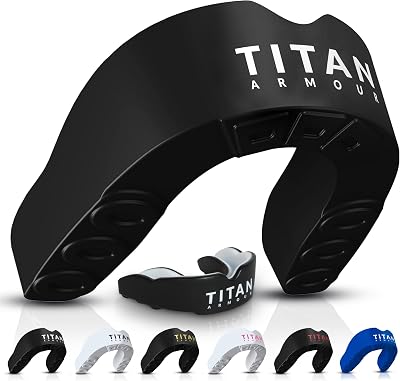 Titan Armour Dual-Layer Gum Shield Custom-Fit Mouth Guard Case Inc UK Brand