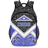 Ronzoey-JV Cheer Cheerleader Black Klein Blue Backpack Waterproof Shoulder Laptop Bag for Sport Competition Training Coach Gift