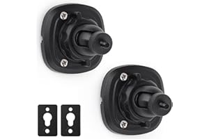 Mippko 2 Pack Speaker Wall Mount Holder for 1/4"-20 Threaded Keyhole,2 Pack Adaptors Compatible with Non 1/4"-20 Threaded Screw Holes,360°Rotation Adjustment Aluminum Alloy Mount,Black