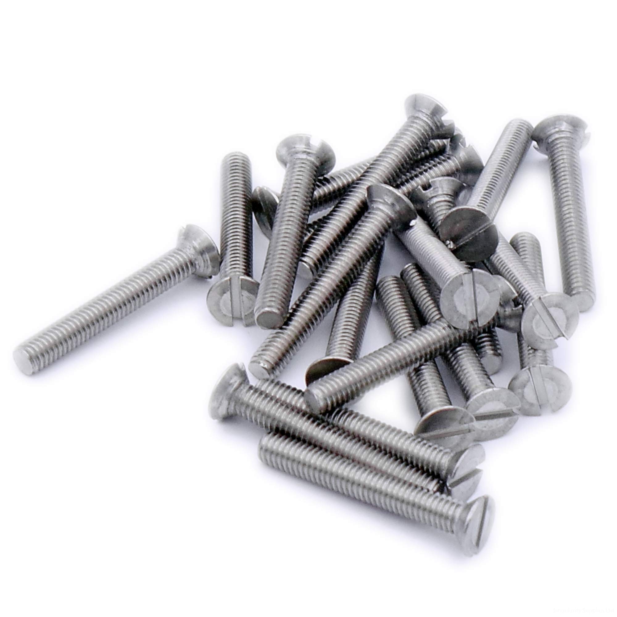 M2 (2mm x 6mm) Slot Countersunk Machine Screw (Bolt) - Stainless Steel (A2) (Pack of 20)