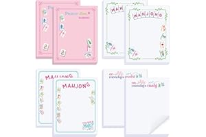 8 Pack Mahjong Notepad Mah Jong Lovers Gift, 5.5 x 4.25 Inches Cute Mahjong Themed Note Pads Memo for Journaling Shopping Lis