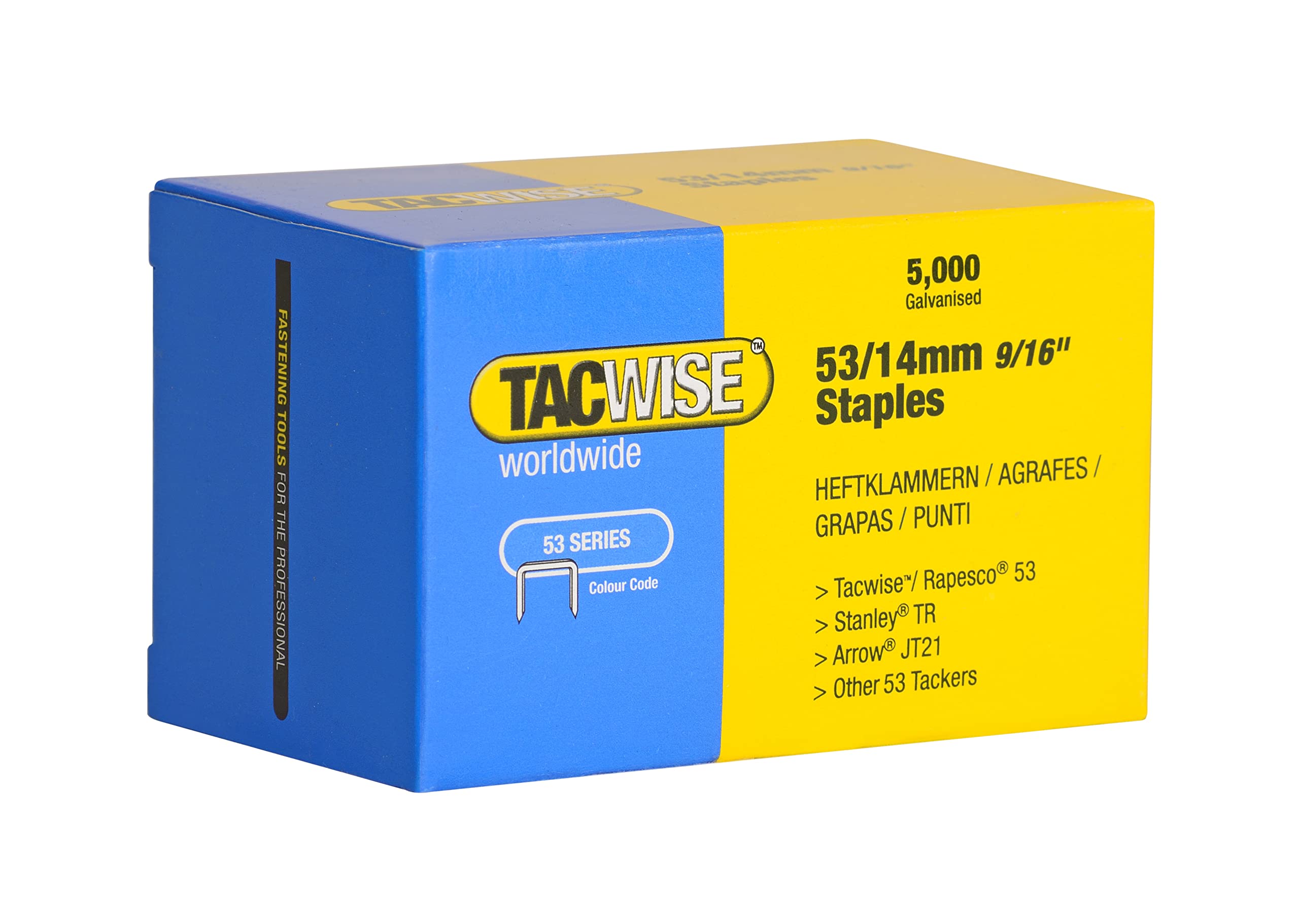 Tacwise 0452 Type 53 / 14 mm Galvanised Staples, Pack of 5000