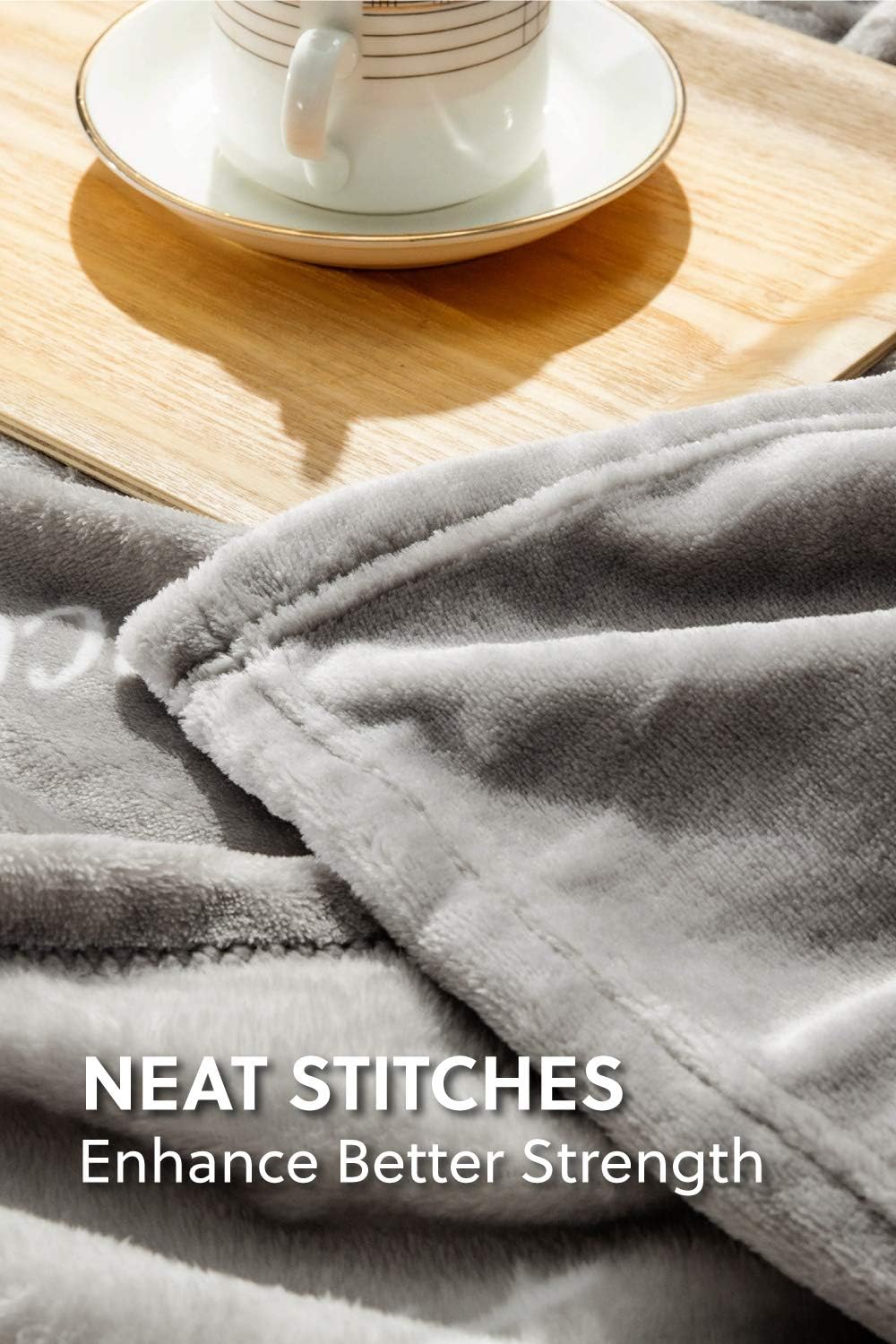 Bedsure Healing Thoughts Blanket - Super Soft Hope Prayer Warm Hug Throw Blanket Sympathy Thoughtful Comfort Get Well Recovery Gifts for Women Men Breast Cancer Patient (Grey): Home & Kitchen