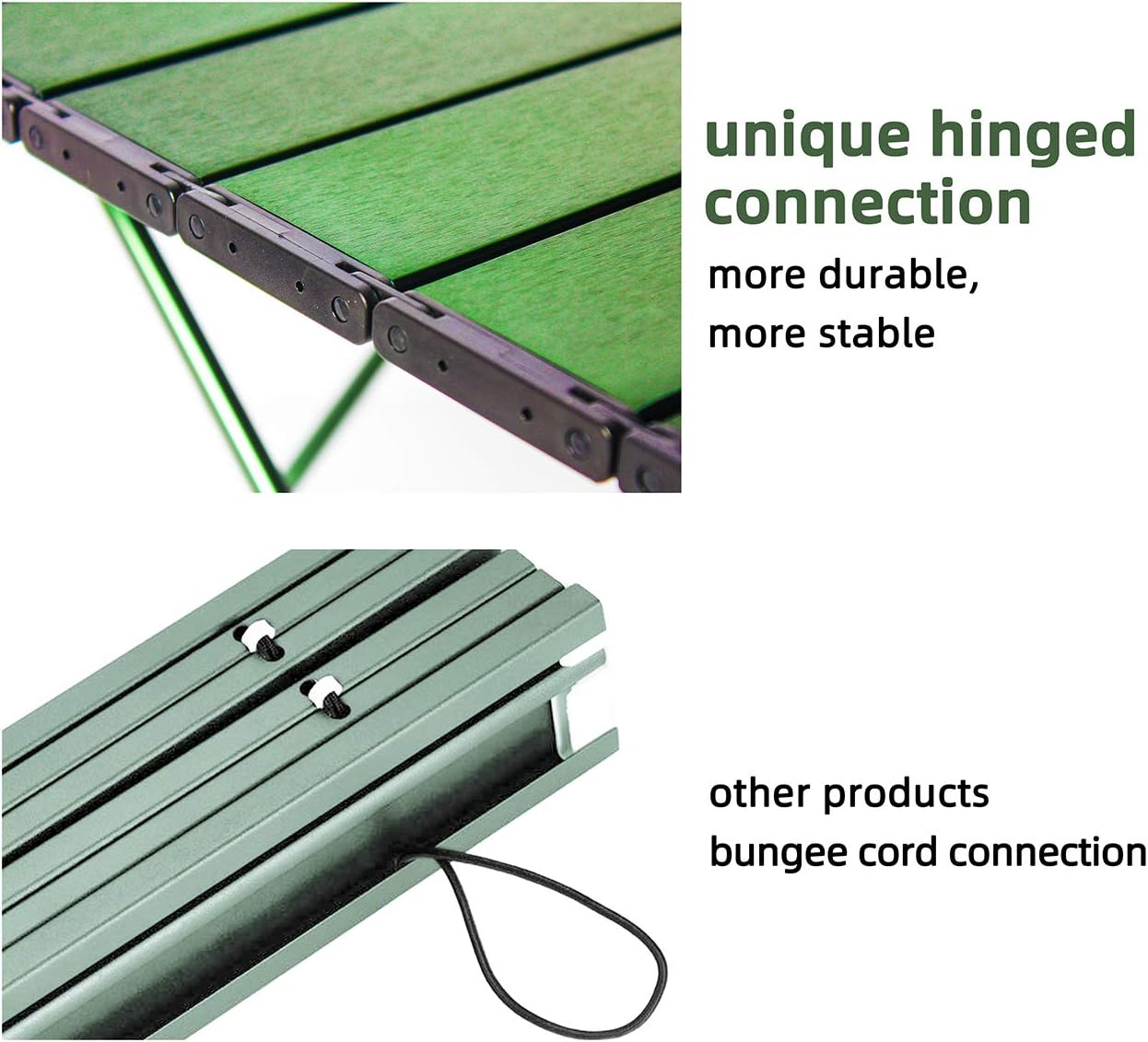Rock Cloud Portable Camping Table Ultralight Aluminum Camp Table Folding Beach Table for Camping Hiking Backpacking Outdoor Picnic, Green: Furniture & Decor