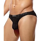 Arjen Kroos Men's Sexy Underwear See-through Sheer Printed Briefs Mesh Pouch Lingerie Tagless Underpants
