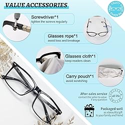 MARE AZZURO Large Square Reading Glasses +1.25 Men