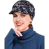 Hachapy Newsboy Chemo Hat for Women - Winter Cap with Brim for Cancer & Alopecia
