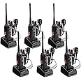 MaxTalker Rechargeable Walkie Talkies Long Range: MaxTalker MT-8S Walkie Talkies for Adults, 6 Pack with Earpiece, VOX, Flashlight, Two Way Radio, 1500mAh Li-ion Battery Type-C Charging