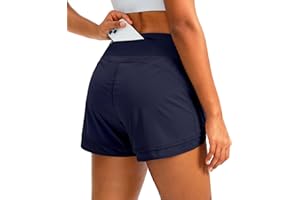 SOOTHFEEL Women's Running Shorts High Waisted Quick-Dry 3 Inch Gym Workout Athletic Shorts for Women with Zipper Pocket