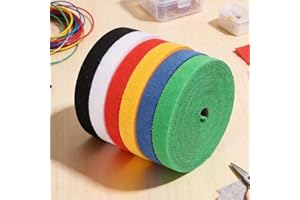 6 Rolls Reusable Plant Tie Tape Roll, Hook and Loop Garden Ties for Plants, Cable Twine Self Adhesive Plant Fastener Tape for