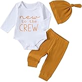 QUEKRE Newborn Baby Boy Clothes Little Brother Romper Solid Ribbed Knit Pant Infant Fall Winter Outfit Sets