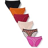 Amazon Essentials Women's Cotton Bikini Brief Underwear (Available in Plus Size), Pack of