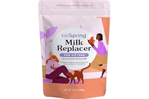 TAILSPRING Milk Replacer for Kittens, Powdered, Made with Whole Goat Milk (12 Ounce (Pack of 1)