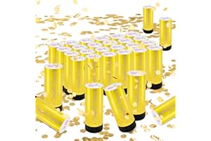 ZZPAKUE Small Confetti Cannon 24 Pack Mini Confetti Poppers Gold Party Poppers Confetti Small Party Confetti for Kids Ideal for Weddings Birthdays Graduations Baby Shower Christmas New Years