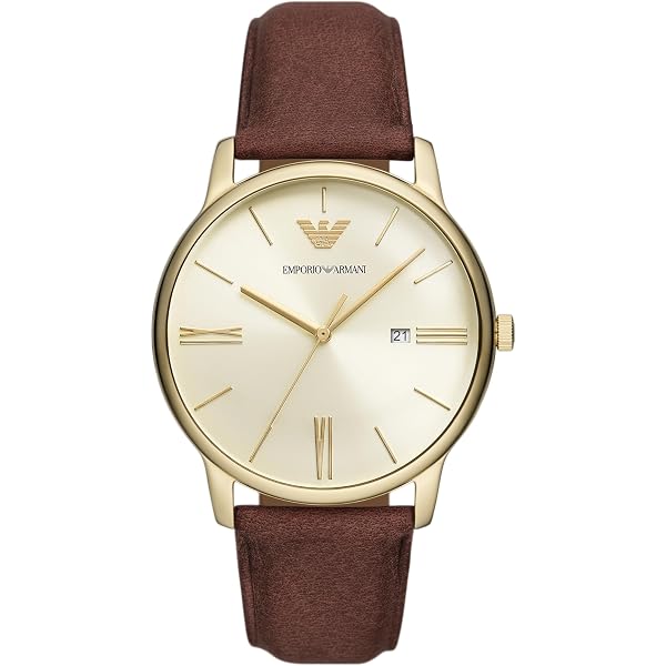 Emporio Armani Brown Leather Strap Watch Chronograph Brown Leather Watch | Emporio Armani main image 4