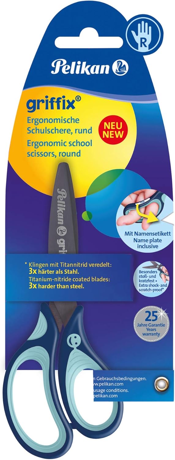 Pelikan 803502 griffix Schulschere, Blau, für Rechtshänder