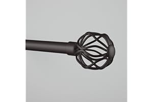 EXCLUSIVE HOME CURTAINS Exclusive Home Ogee 1" Indoor/Outdoor Curtain Rod and Finial Set, Matte Bronze, Adjustable 84"-160"