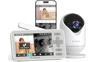 Dr.Care VistaView Lite Smart WiFi Baby Monitor - 4" 720P Split Screen & 1080P Camera App Control, Motion Alerts, HD Night Vision, Triple Security, 2-Way Talk, Video Recording, Multi-User