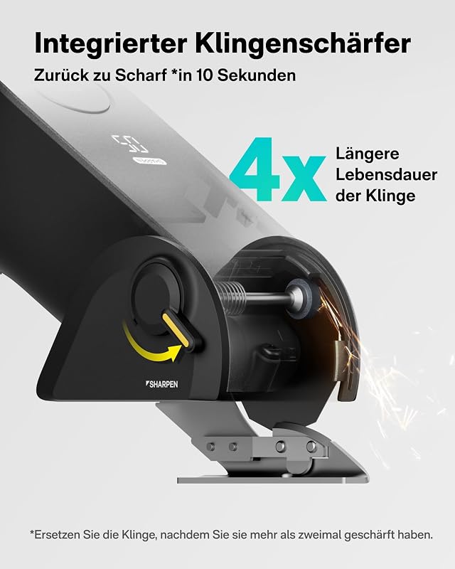 Kartonschneider Elektrisch, Titanklinge LED Display Elektrische Schere