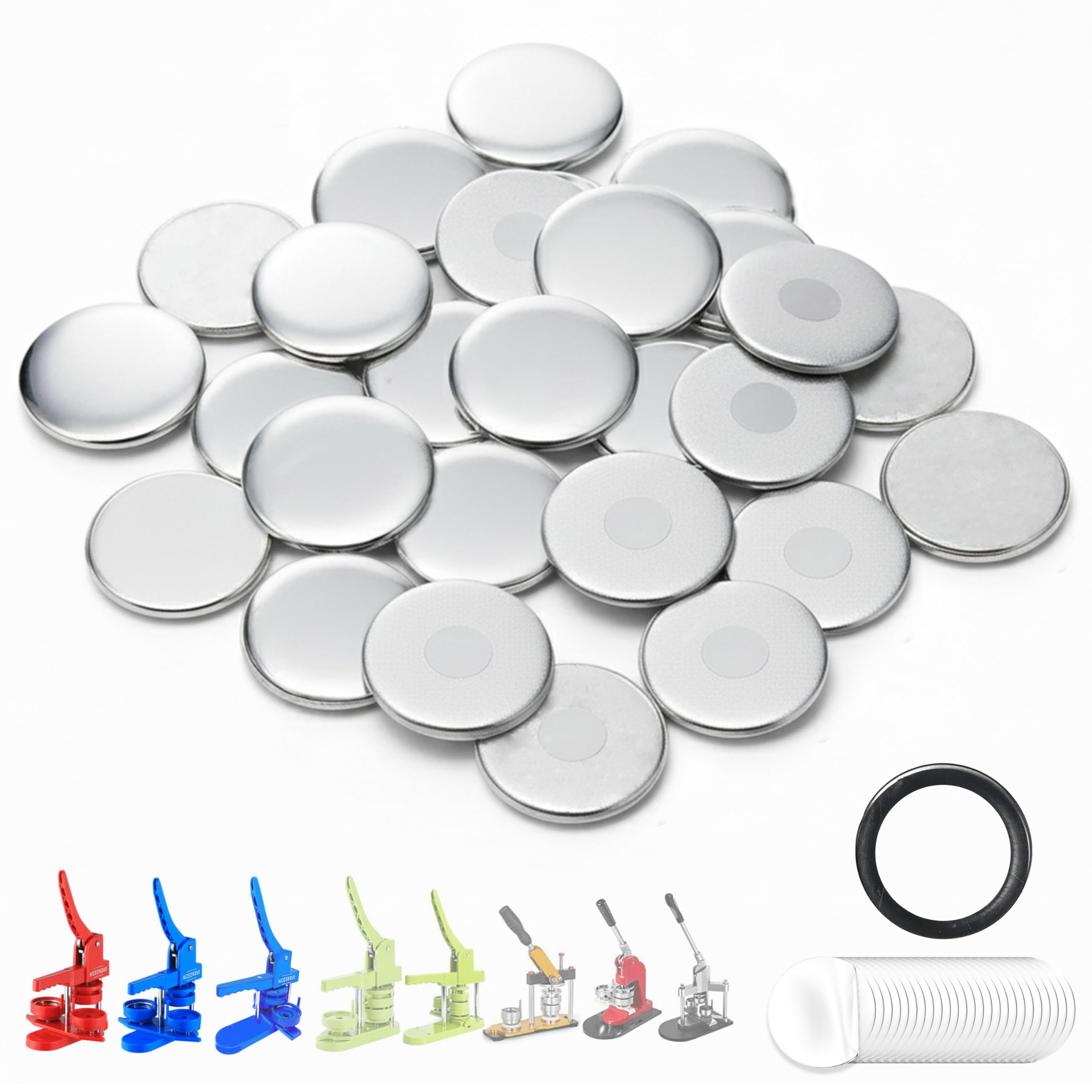 nice2have 25 Sets of Fridge Magnet Button Parts 58mm (2.25 inch) - Badge Maker Supplies for Badge Maker Machine