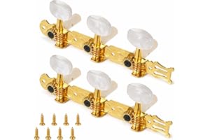 1 Pair Classical Guitar Tuning Pegs 3L 3R Acoustic Guitar Tuners Machine Head Metal String Pegs Tuning Keys with Screws Plast
