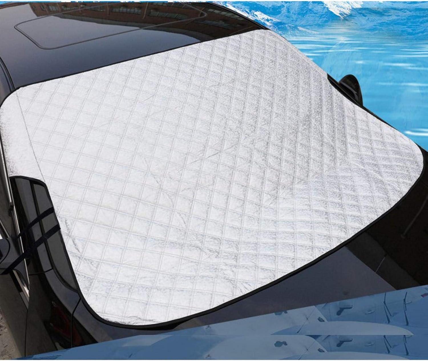 Amazon Kesoto フロントカバー 凍結防止 フロントガラス カバー 厚手 積雪 防止 フロントガラス シート 雪対策 車用サンシェード 雪 氷 霜除け Suv車 軽自動車に適用 92x130cm ボディーカバー 車 バイク