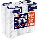 RAZCC Packing Tape, 36 Rolls Clear Heavy Duty Packaging Tape with Dispensers for Packing Shipping Moving Mailing, Thicker Sealing Tape - 1.88" x 65 Yard Per Roll, 2340 Total Yards