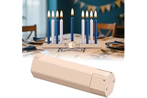 Meonum Folding Travel Chanukah Menorah, Innovative Foldable Hanukkah Menorah, Satin Gold, Fits Standard 0.3 in Hanukkah Candles, Holiday Judaica Gift for All 8 Nights of Chanukah