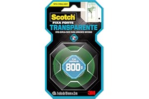 Scotch, 3M, Fixa Forte, Fita Dupla Face, Transparente, 19mm x 2m