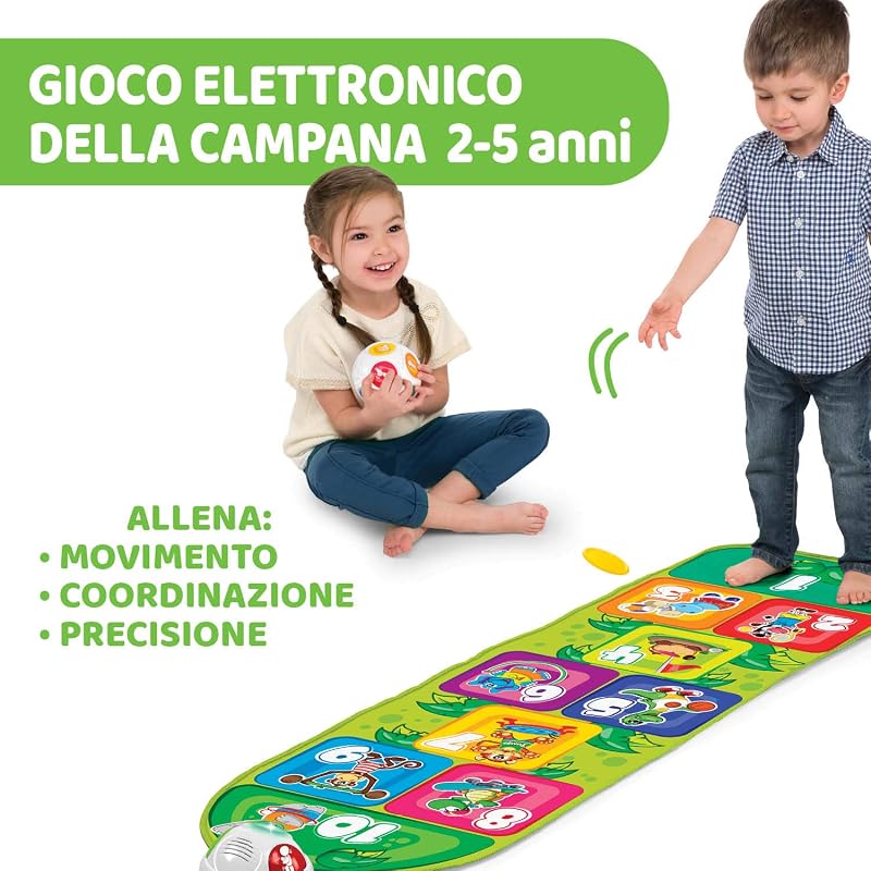 Tappeto Musicale Jump&Fit, Gioco Elettronico per Bambini con Luci e Suoni, Gioco Della Campana