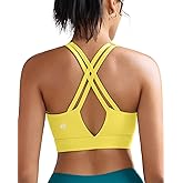 RUNNING GIRL Sports Bra for Women High Support, Molded Cup High Impact Sports Bras with Sewn in Pads Strappy Running Bra