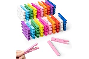 AXIAXOQ 30PCS Colored Clothes Pins 2.9 Inch 10 Colors Clothespins Wooden for Crafts, Hanging Pictures, Photos, Decoration