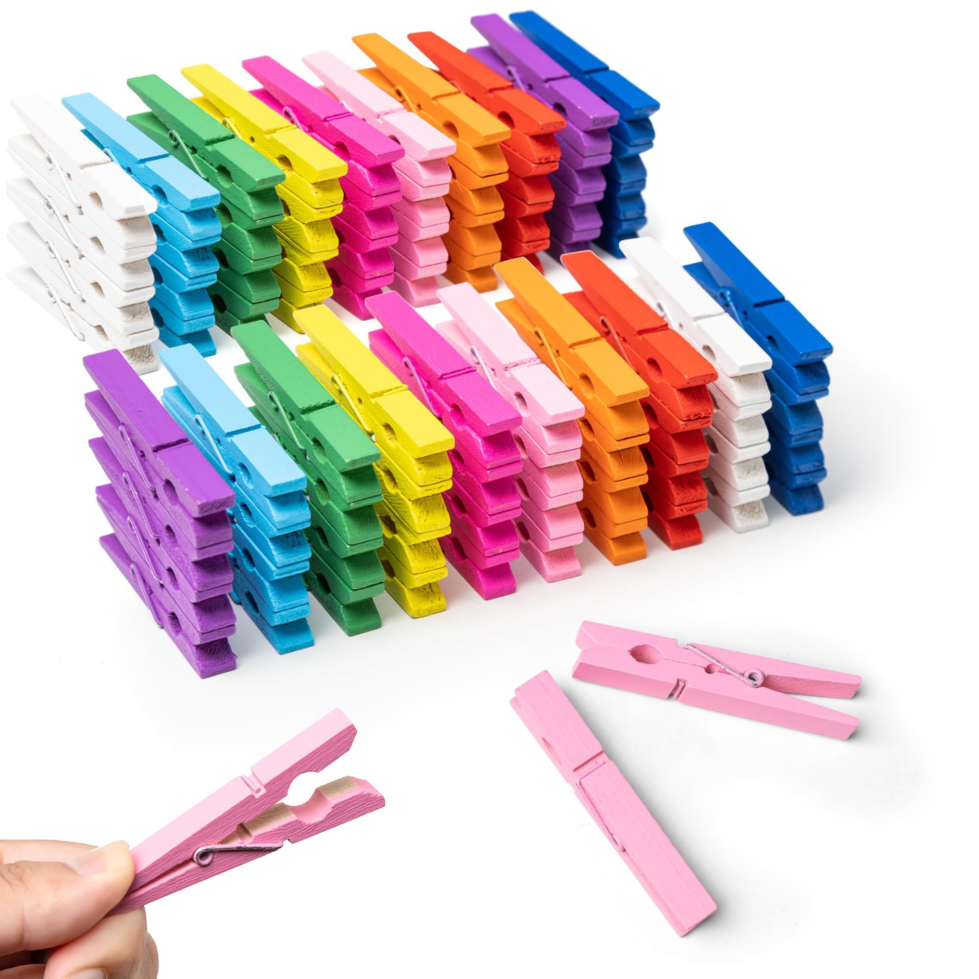 Photo 1 of 10 Colors Clothes Pins, 30PCS 2.9 Inch Wooden Clothespins, Rust Resistant Clothes Clip for Hanging Pictures, Photos, Clothes, Decoration Crafts