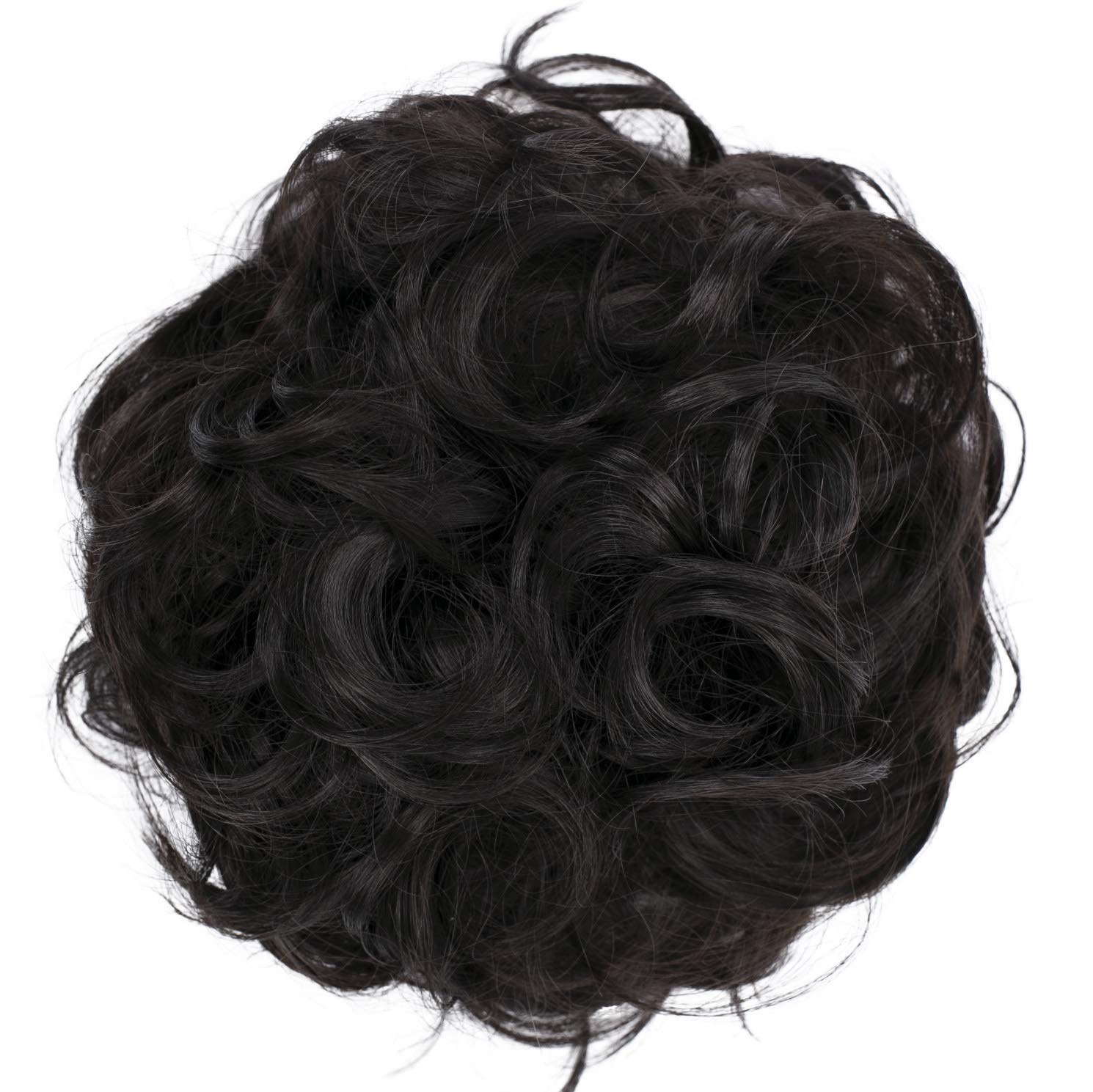 CAISHA Large Hairpiece Scrunchy Instant Updo Curly Messy Bun Dark Chocolate Brown G2E — image 1