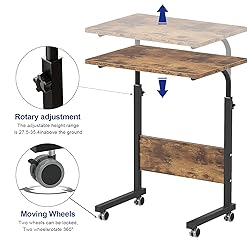 SogesHome 23.6 inches Adjustable Mobile Bed Table